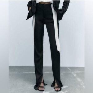 Zara black satin pants size small